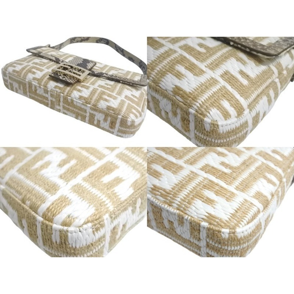 Fendi Baguette Python Raffia Zucca Pattern Should… - image 6